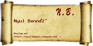 Nyul Bennó névjegykártya
